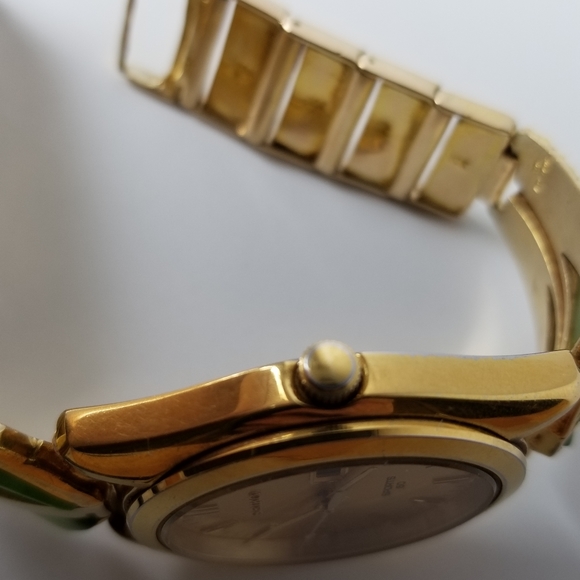 Gold nuggets and green jade men's watch Fresh Battery, Box - Picture 8 of 16